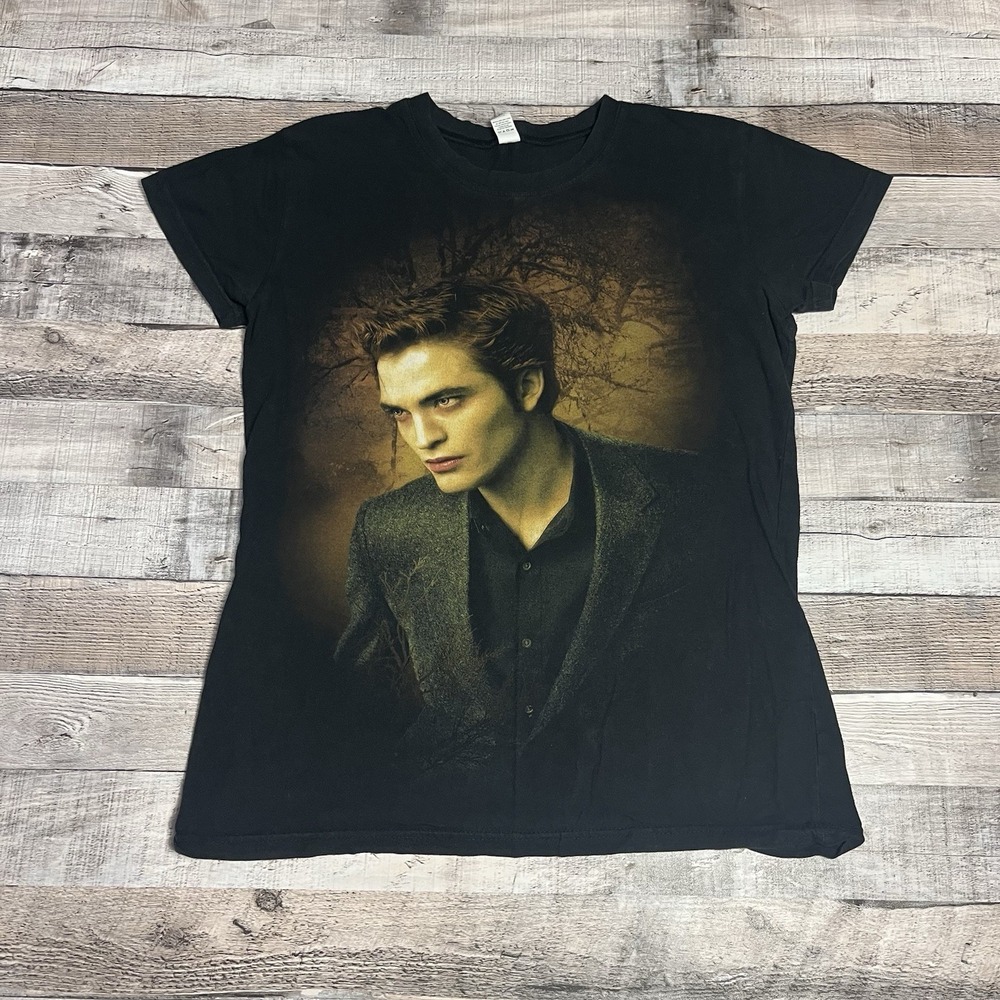 Twilight Shirt Women's Large Black New Moon Movie Promo Tee Edward Cullen